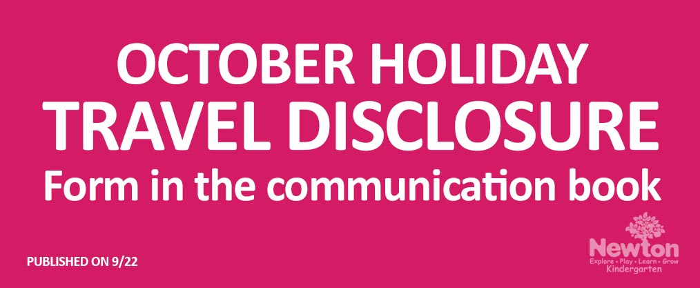 [IMPORTANT] October Holiday Travel Disclosure